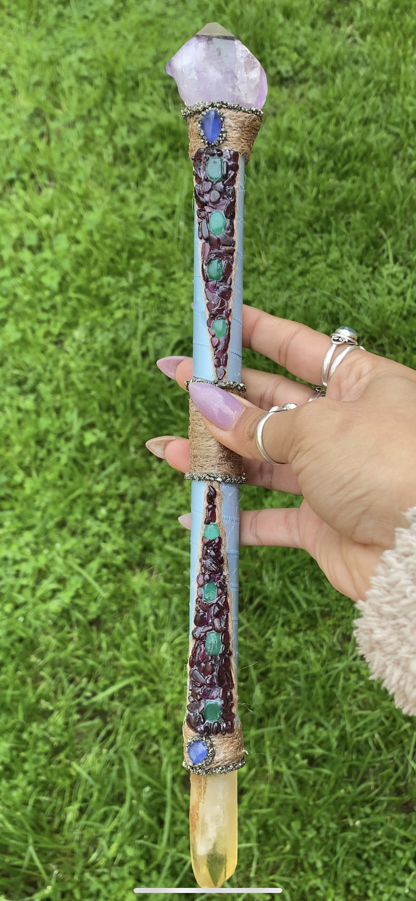 Handmade Healing Crystal Wand - Large