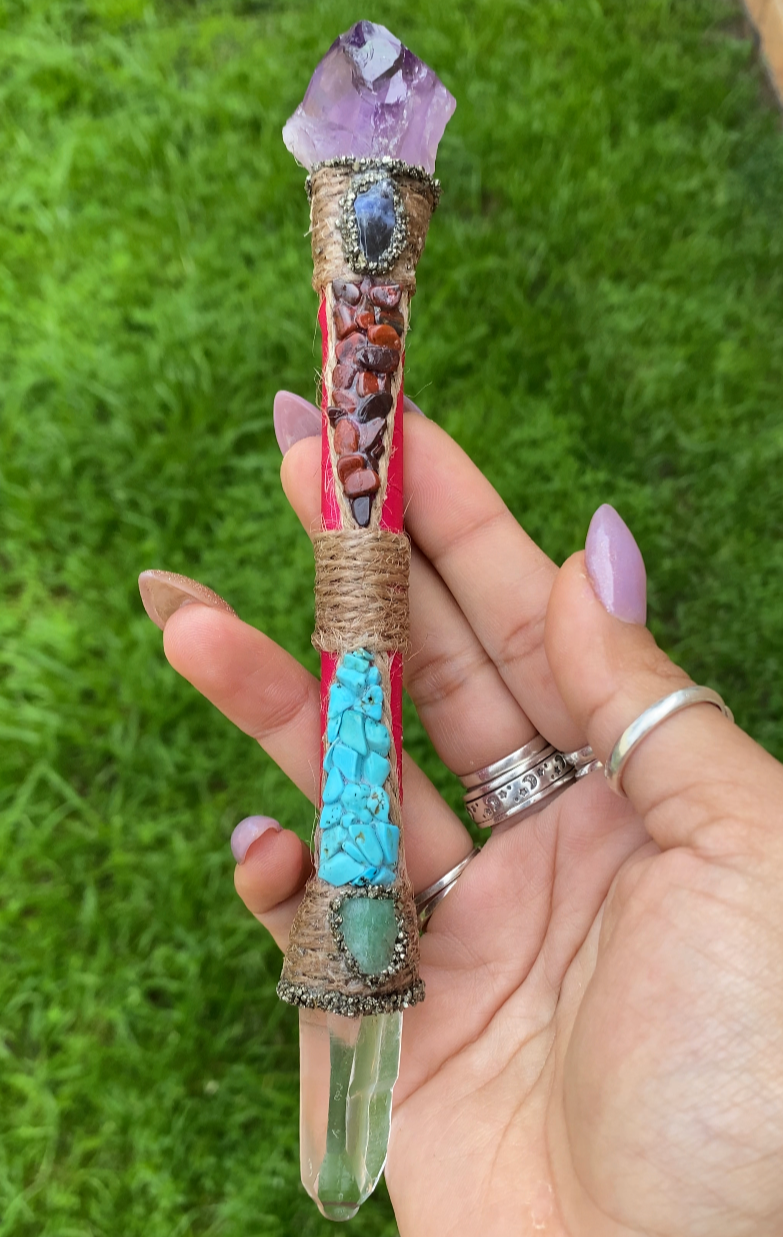 Handmade Healing Crystal Wand - Small (Slim)