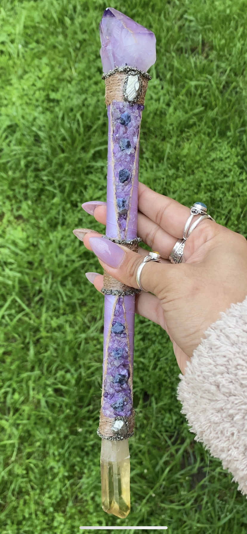 Handmade Healing Crystal Wand - Large