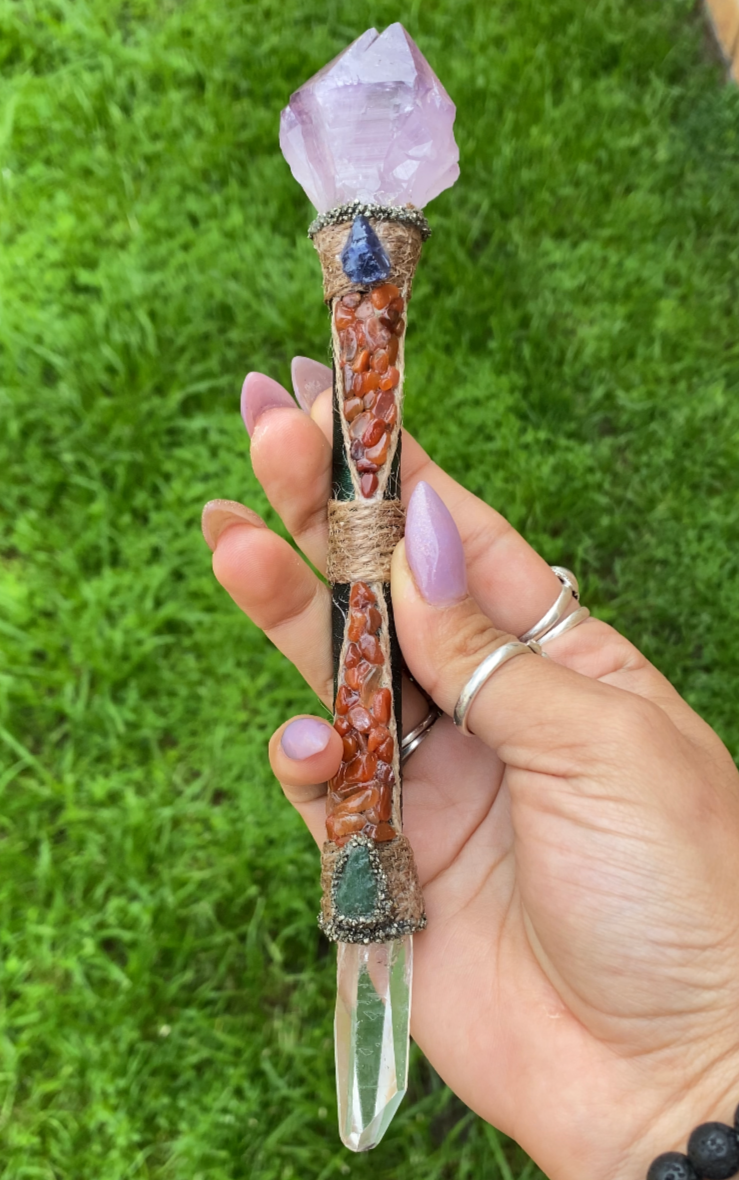 Handmade Healing Crystal Wand - Small (Slim)