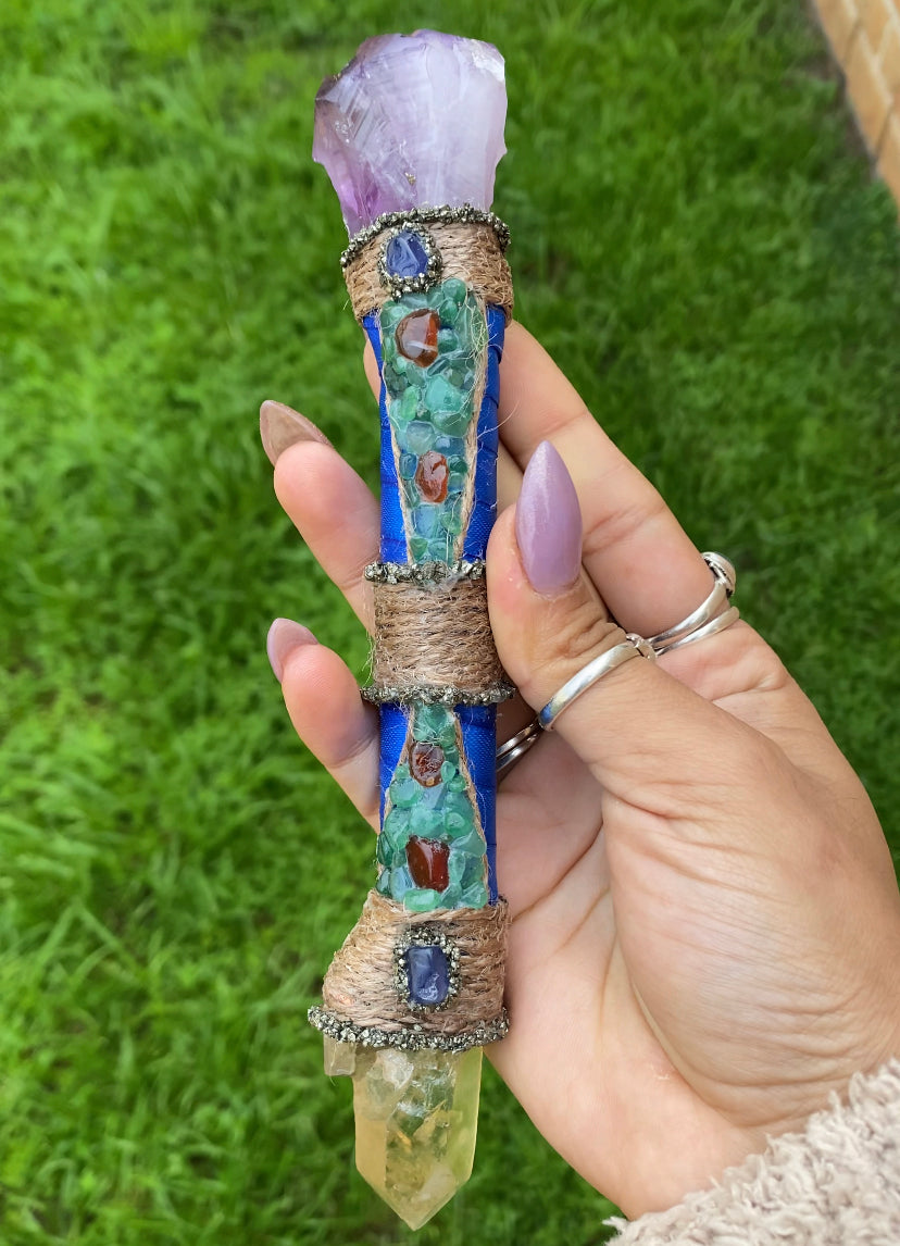 Handmade Healing Crystal Wand - Small (Thick)