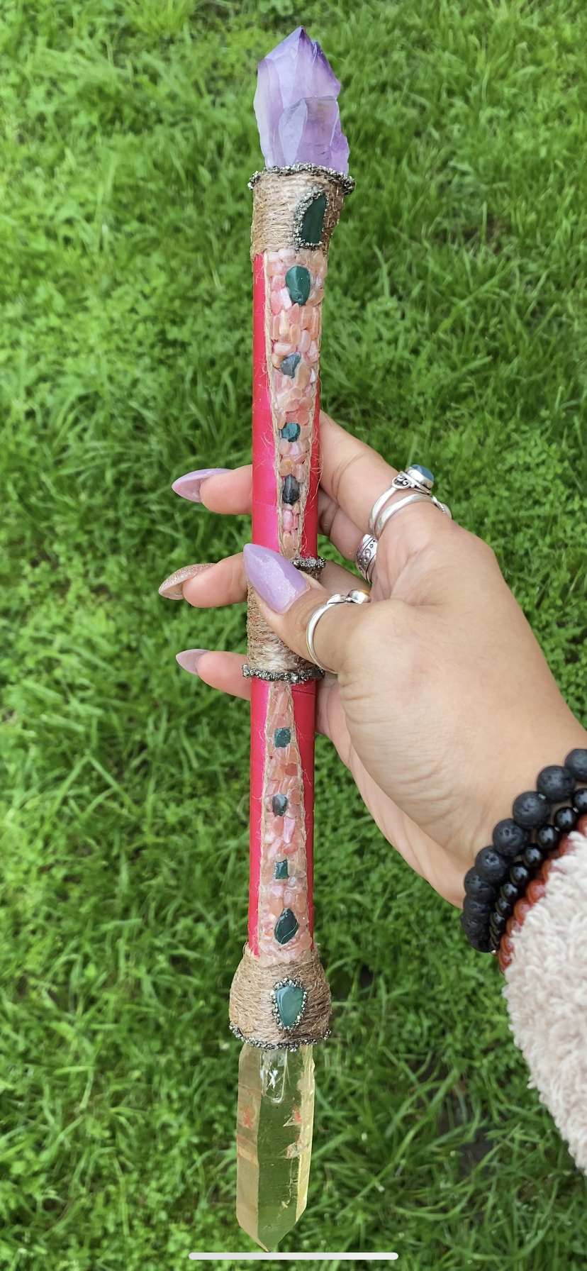 Handmade Healing Crystal Wand - Large