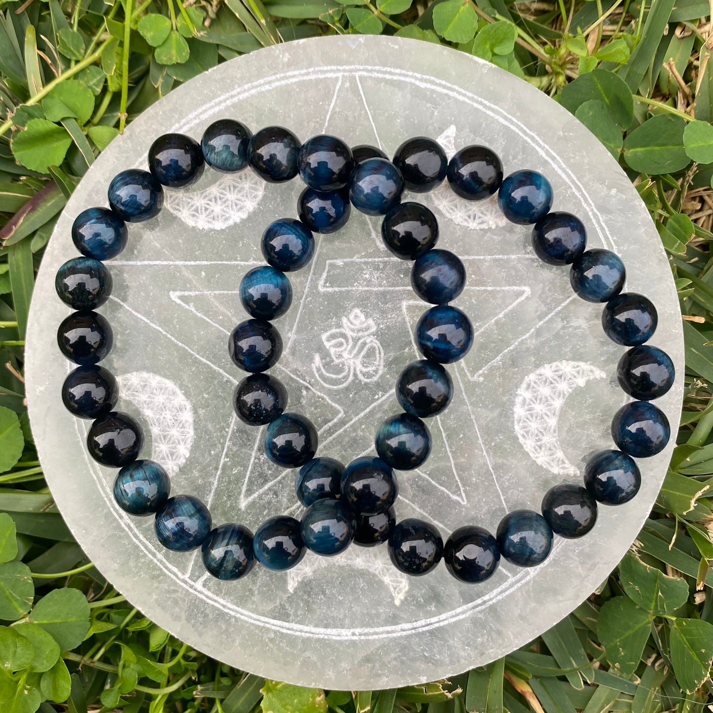 Blue Tiger Eye Gemstone Bracelet (A Grade)