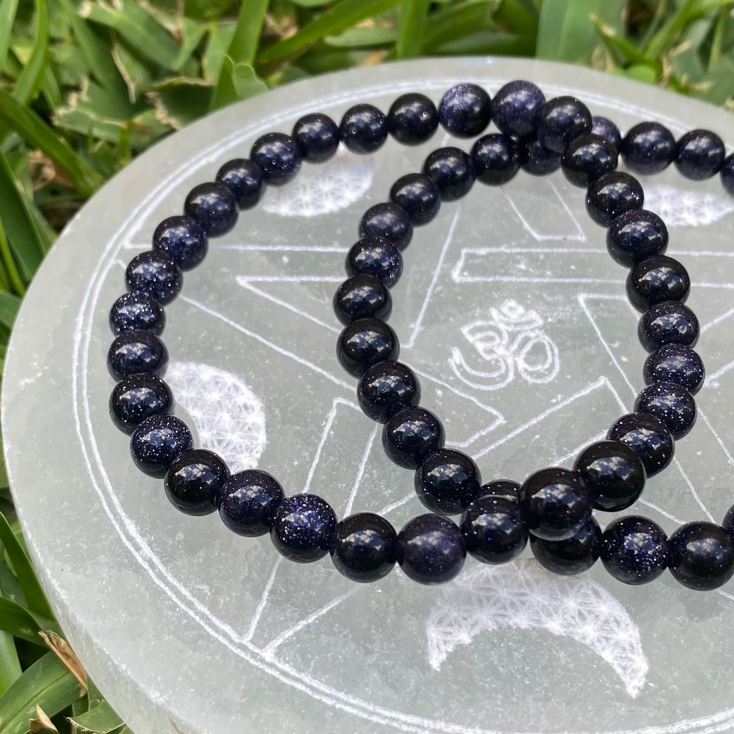 Blue Goldstone Gemstone Bracelet