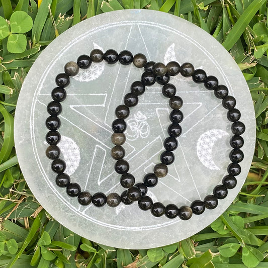 Golden Sheen Obsidian Gemstone Bracelet