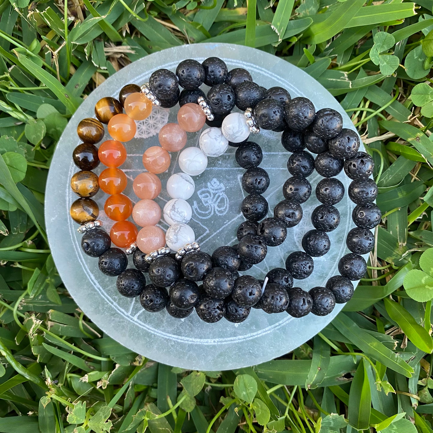 Gemstone and Lava Diffuser Bracelet