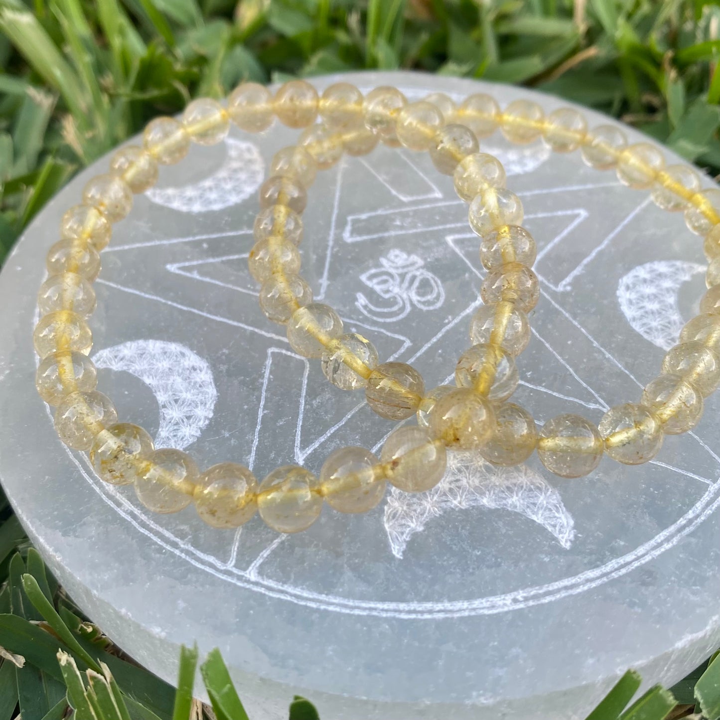 Golden Rutilated Quartz (A Grade) Gemstone Bracelet