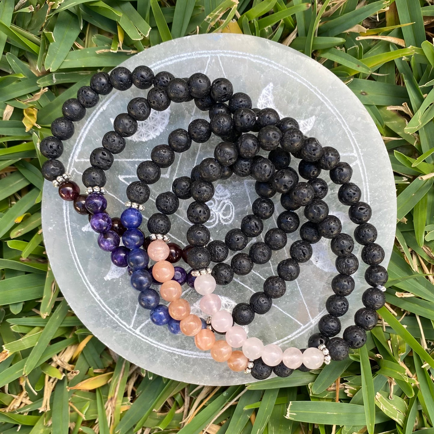 Gemstone and Lava Diffuser Bracelet