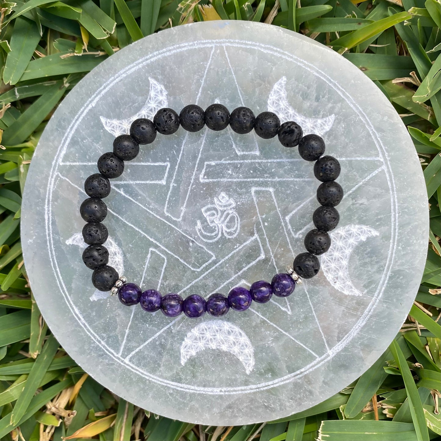 Gemstone and Lava Diffuser Bracelet