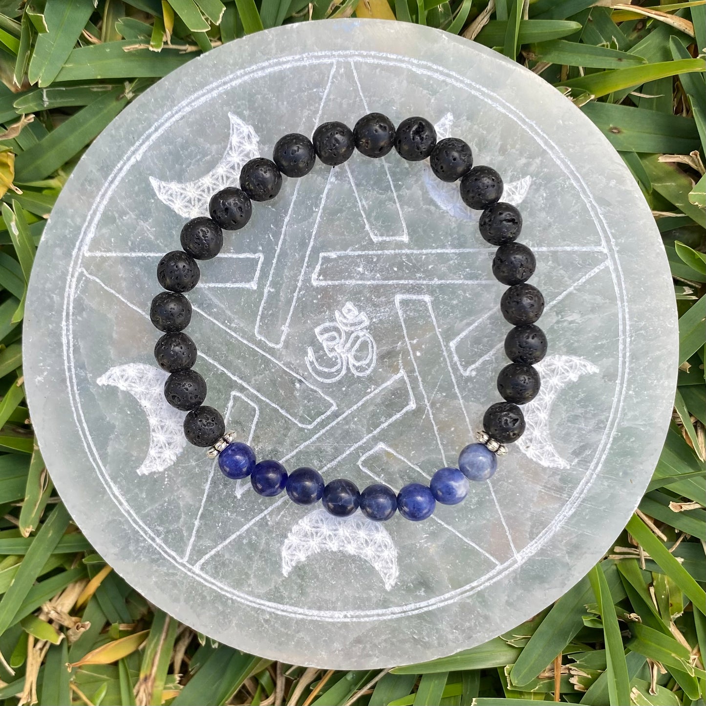 Gemstone and Lava Diffuser Bracelet