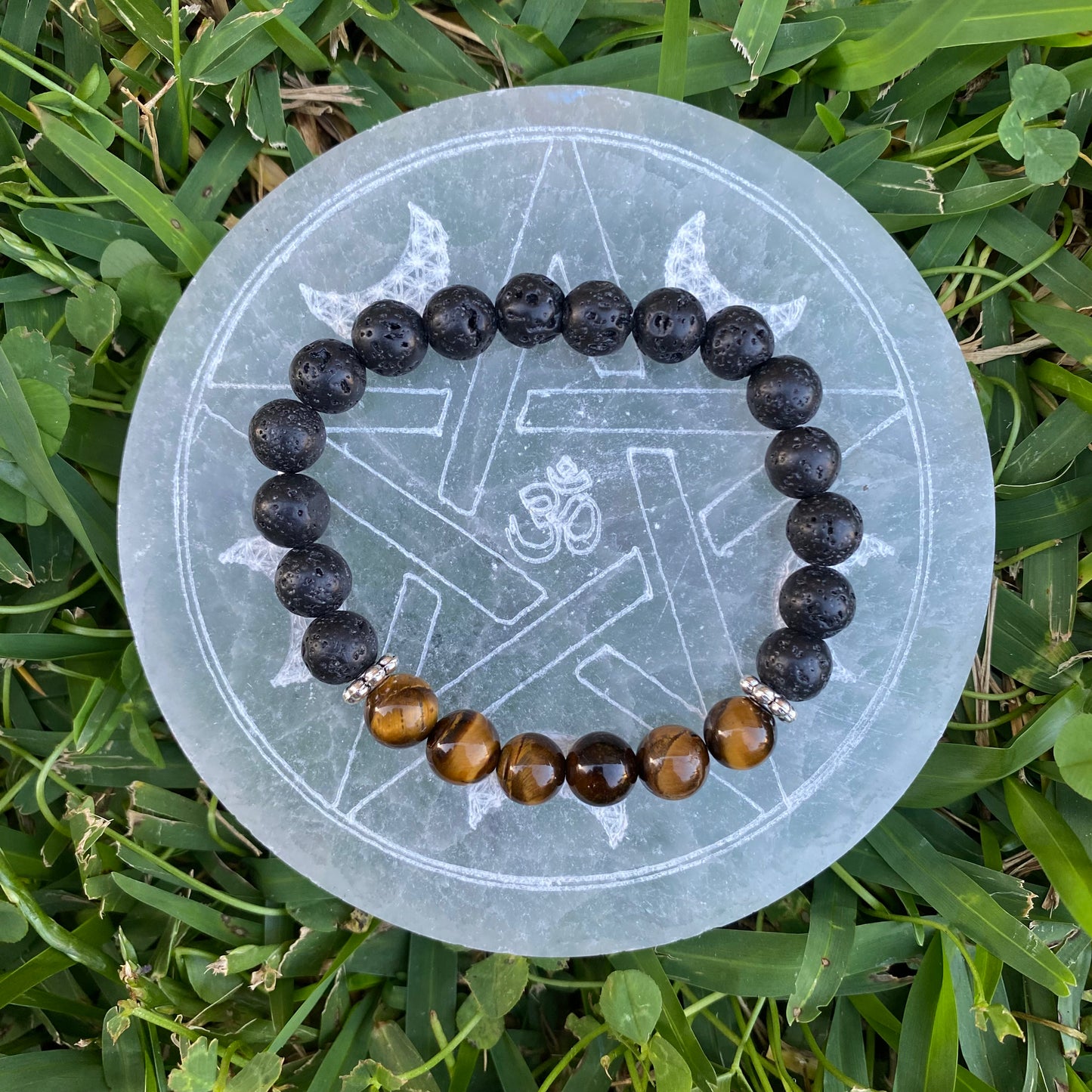 Gemstone and Lava Diffuser Bracelet