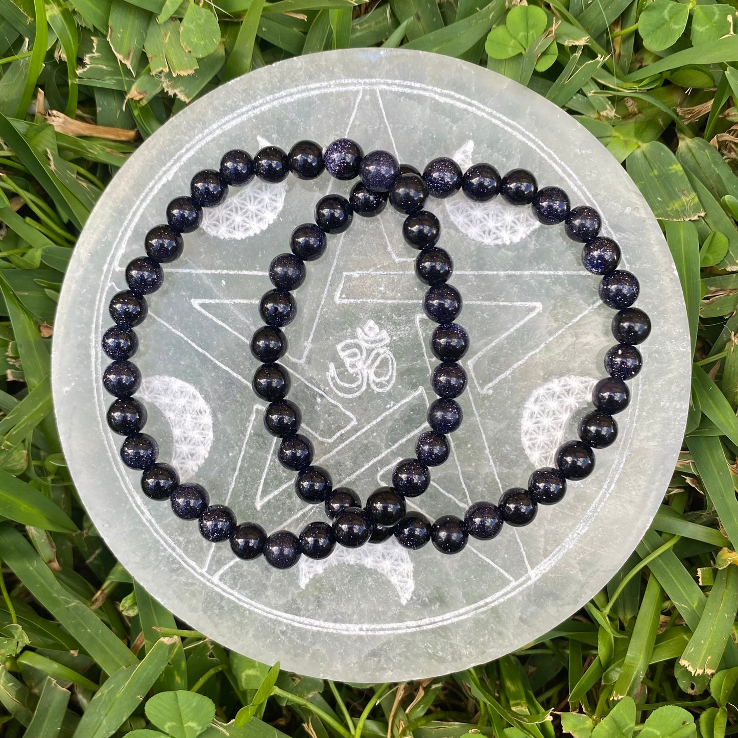 Blue Goldstone Gemstone Bracelet